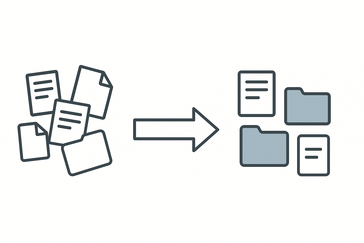 Documents transformation from scattered to sorted